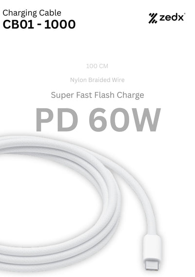 CB01 1000 C PD 60W, USB-C TO USB-C CABLE