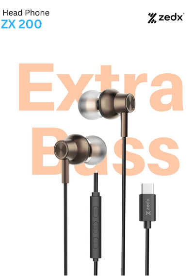 ZEDX EARPHONES USB-C HD WIRED EAR BUDS MICROPHONE