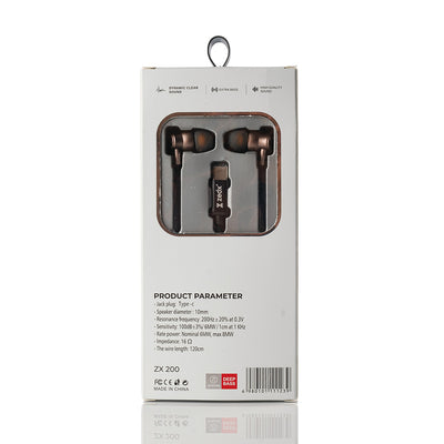 ZEDX EARPHONES USB-C HD WIRED EAR BUDS MICROPHONE